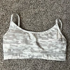 Alphalete white camo bra